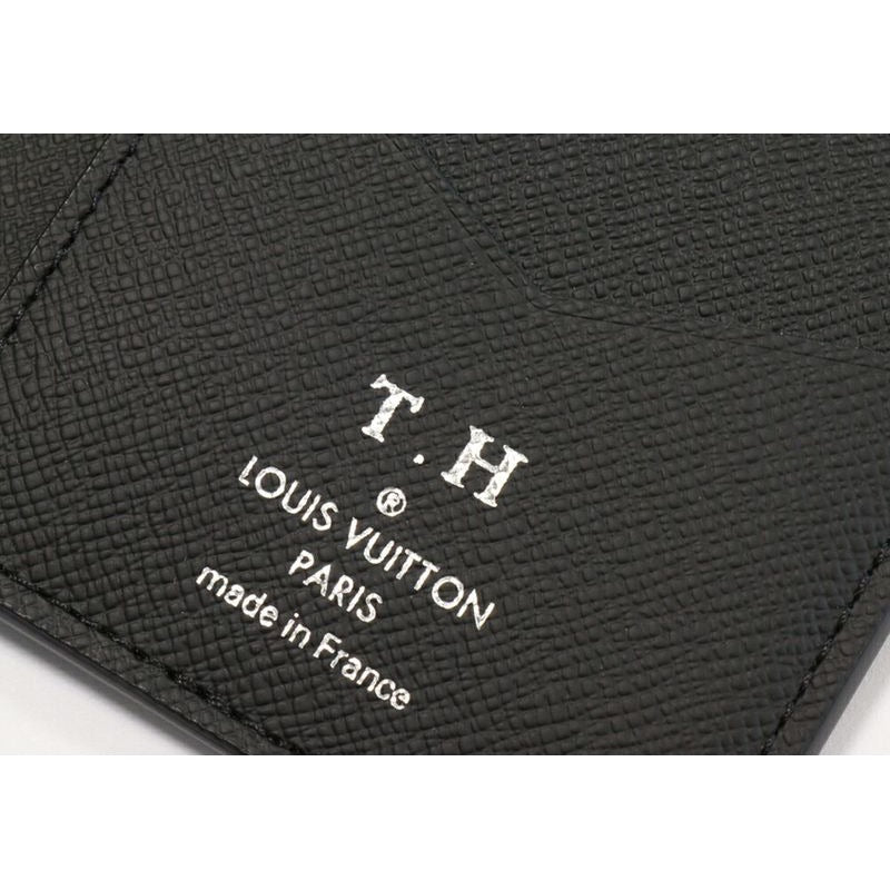 Louis Vuitton Taiga Noir Black Organizer De Poche With Initials TH — view 4