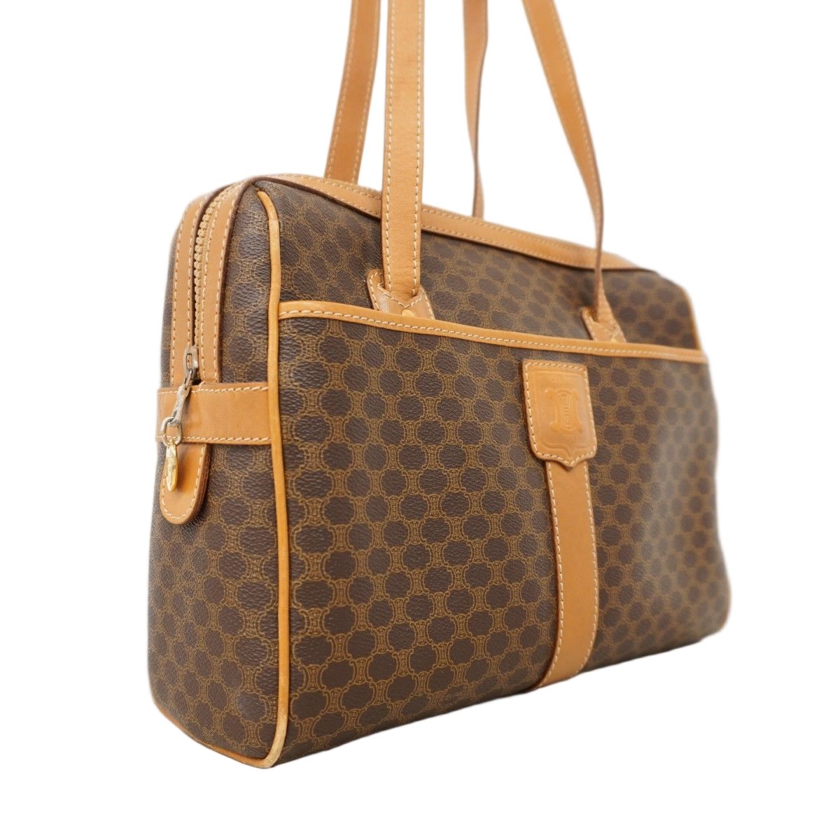 Celine Shoulder Bag Macadam Brown Gold — view 2