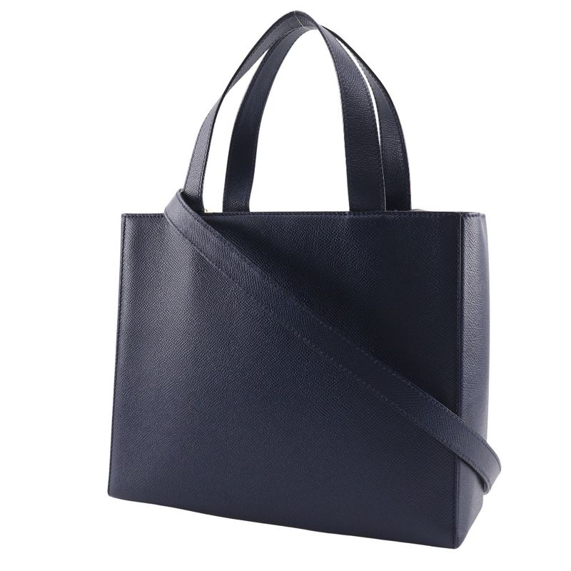 Celine 2WAY Shoulder Vintage Mc1739 Calf Navy Blue Ladies Handbag