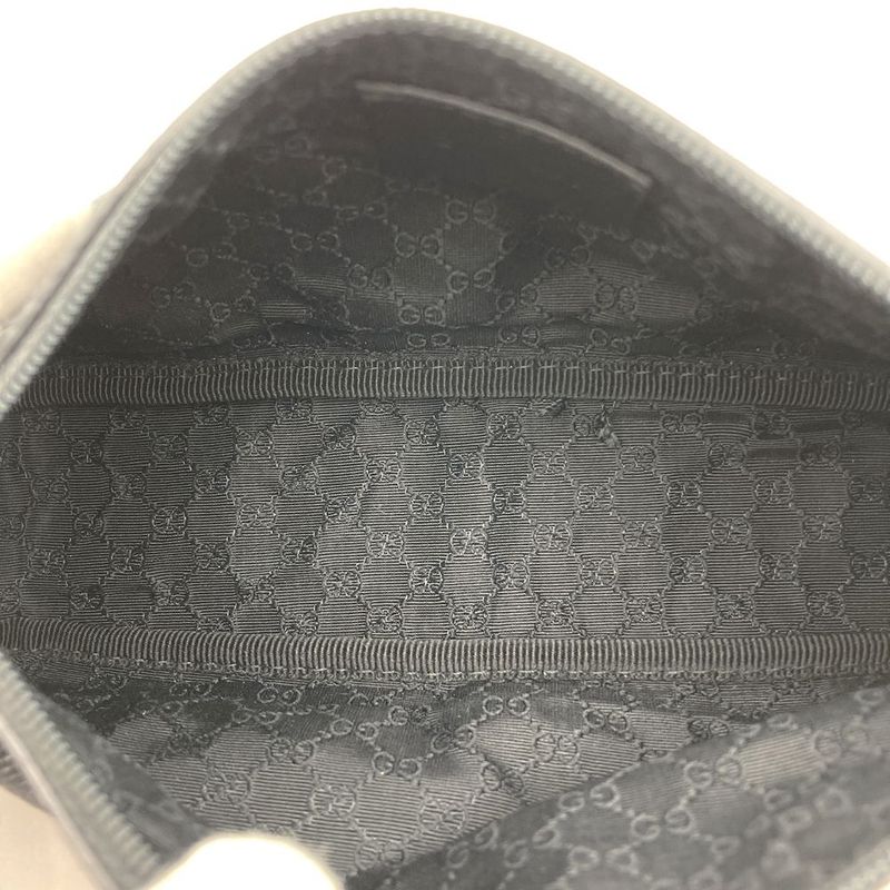 Gucci 92820 Pouch Handbag Black Canvas Sherry Line Women's Men's Fashion