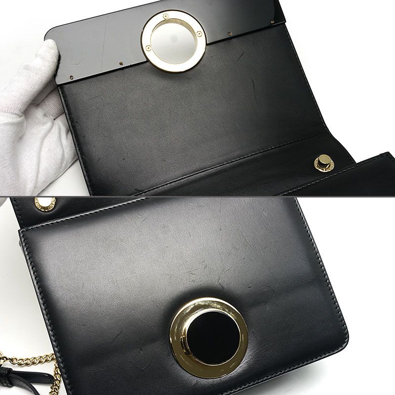 Bulgari Bvlgari Chain Shoulder Bag Bulgari 39858 Leather Black