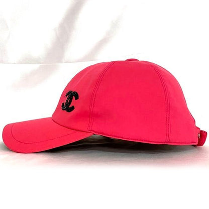 Chanel Cap Pink Coco Mark Hat 100% Cotton