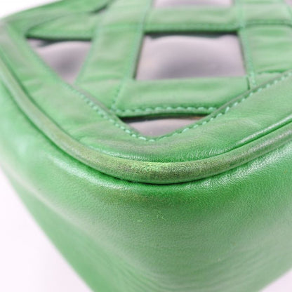 Chanel Chain Shoulder Fringe Lambskin Green Women's Shoulder Bag