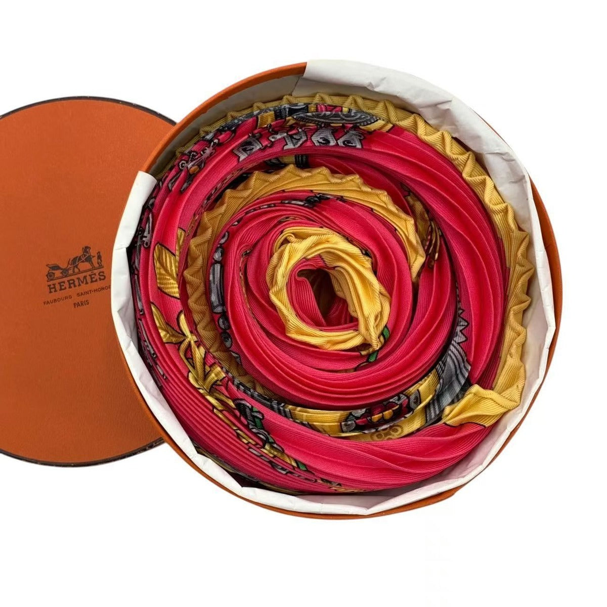 Hermes Silk Scarf Pleated Desert Pink — view 6