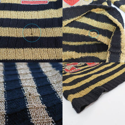 Gucci Knit Sweater - Black X Gold Border - Size XS Embroidery Tops