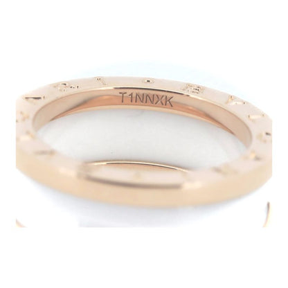 Bulgari Bee Zero One Ceramic Size 10 White 18K Pink Gold (18k Pink Gold)