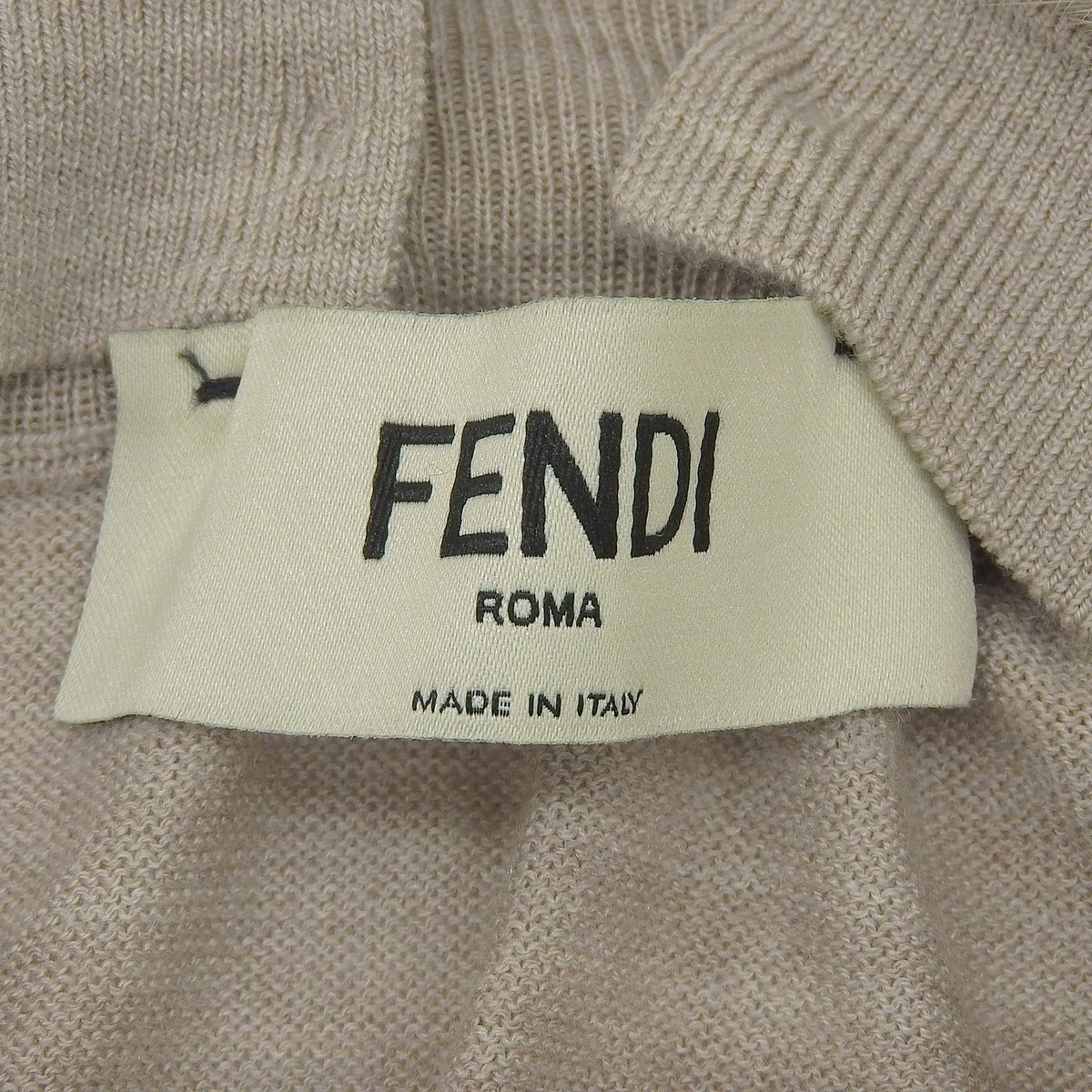 Fendi Wool Silk Collar Mink Fur Knit Dress Beige 40 — view 5