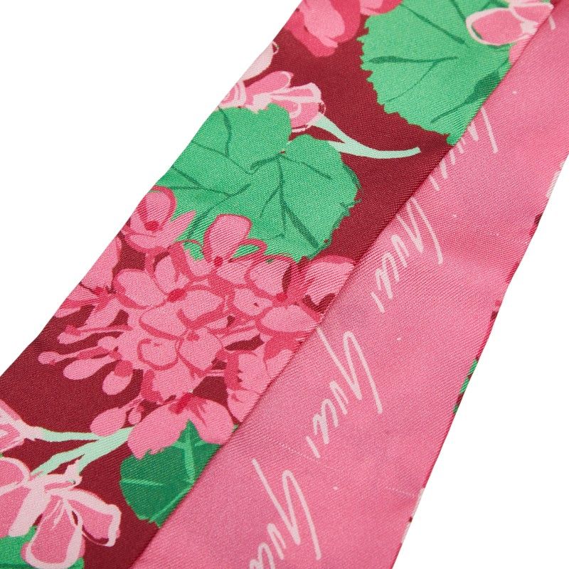 Gucci X Ken Scott Botanical Print Neck Bow 652727 Pink Multicolor Silk Women's