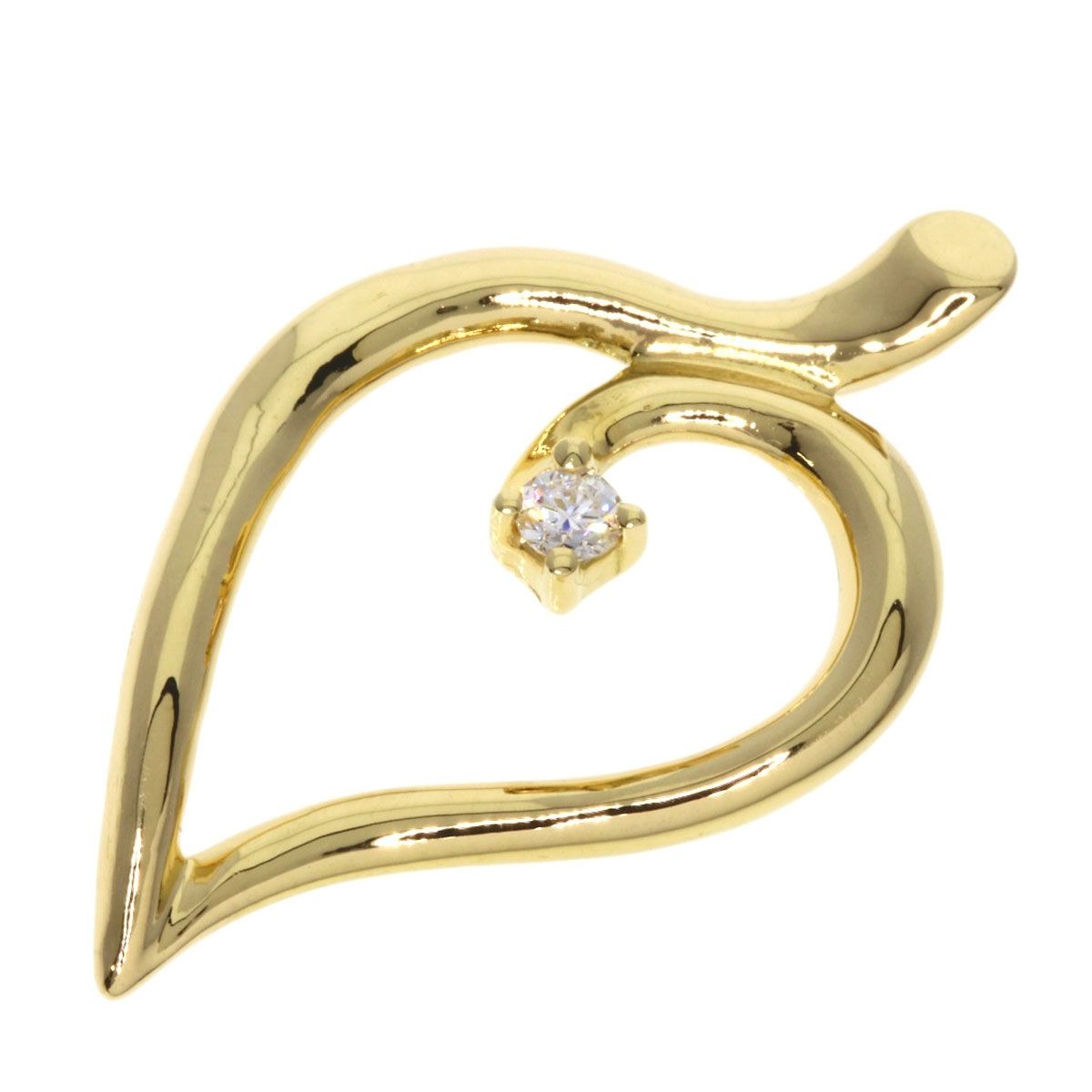 Tiffany & Co. Leaf Motif Diamond Pendant Top 18K Yellow Gold