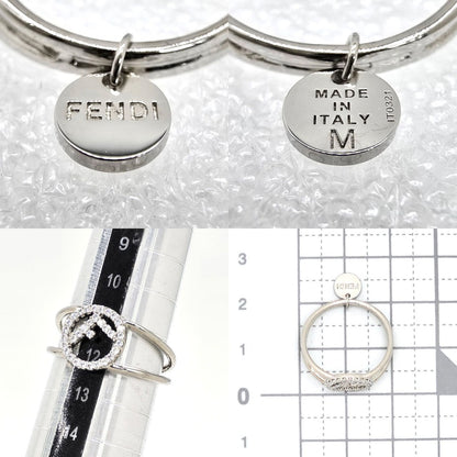 Fendi Is Ring M Crystal Silver Color Metal — view 7