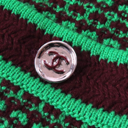 CHANEL 23A P75435 100% Cashmere Coco Mark Button Allover Pattern Crewneck