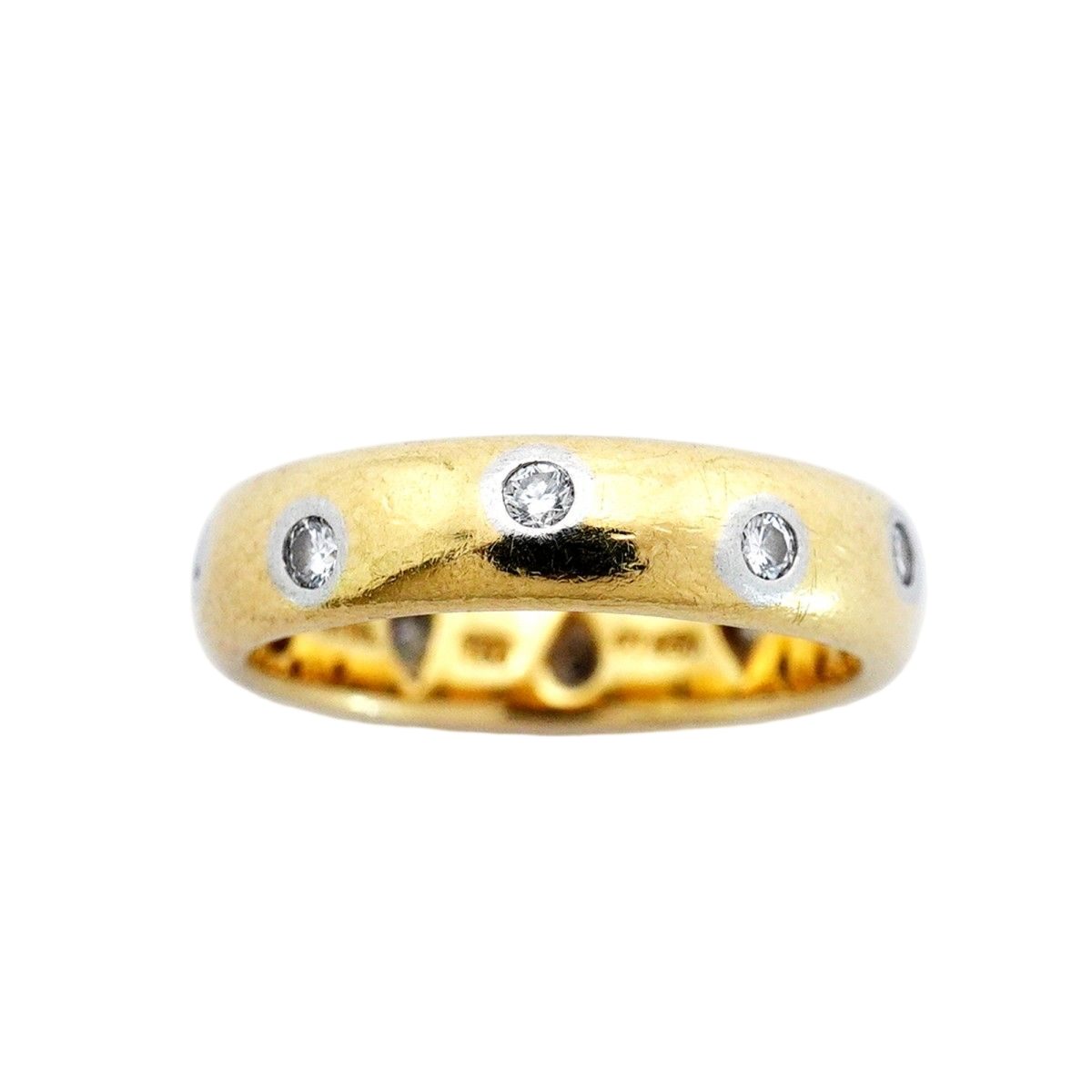 Tiffany & Co Ring Dots 18k Yellow Gold Platinum Diamond — view 2
