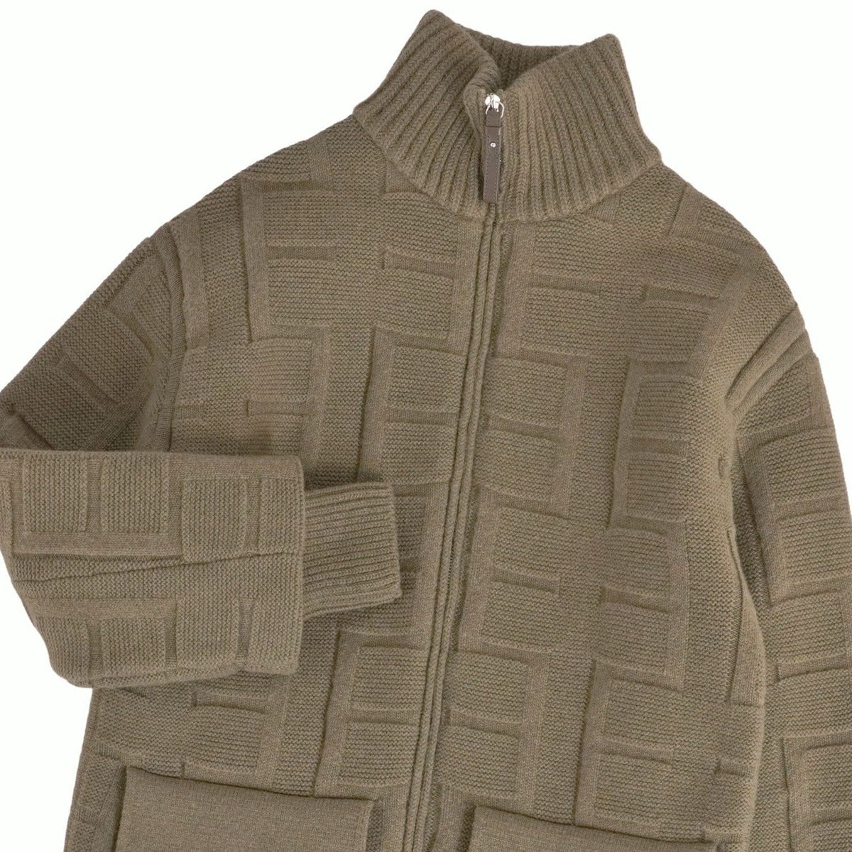 Hermes Knit Coat Jacket with Padding — view 2