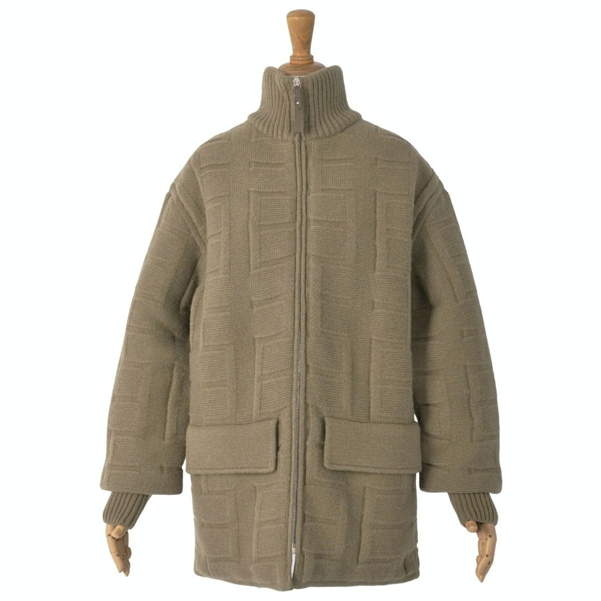 Hermes Knit Coat Jacket with Padding — view 3