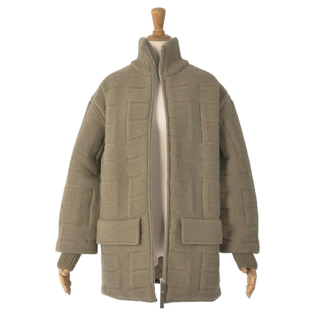 Hermes Knit Coat Jacket with Padding — view 4