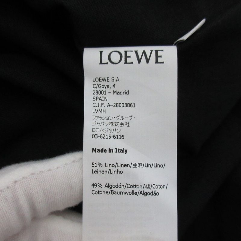 Loewe Pauraz Ibiza Cotton Linen Sleeveless Oversize D Blouse Size S Black