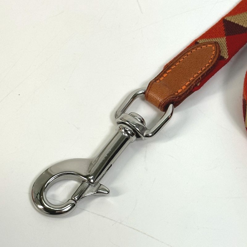 Hermes Lead Dog Lead Medor Slim Canvas/leather Dark Irish Red