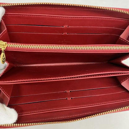Louis Vuitton Vernis Zippy Wallet M91732 Rouge Grenadine Ladies