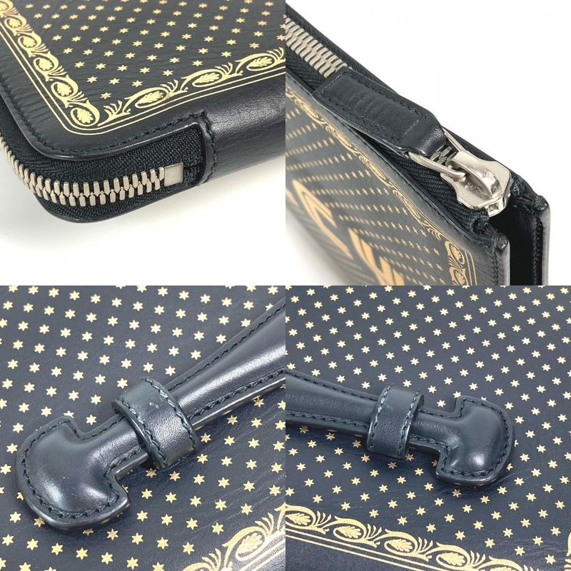 Gucci Clutch Bag Sega Collaboration Guccy Logo 523441 Leather Black