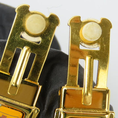 Hermes Earring Emile Metal Yellow Gold Cloisonne Flower Plated Ladies Women