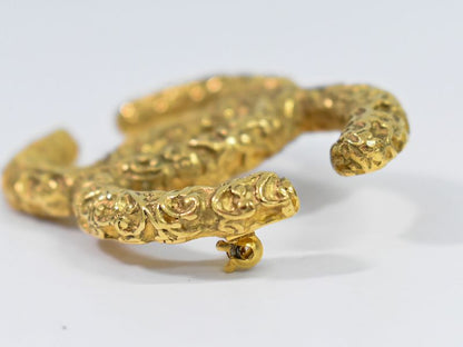 Authentic Chanel Coco Mark Brooch GP Gold Plated Coco Mark Accessories Jewelry