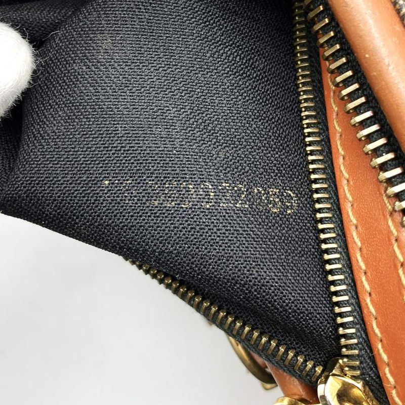 Fendi 119 259022 Pecan Pattern Canvas Mini Boston Handbag Brown Travel Vintage