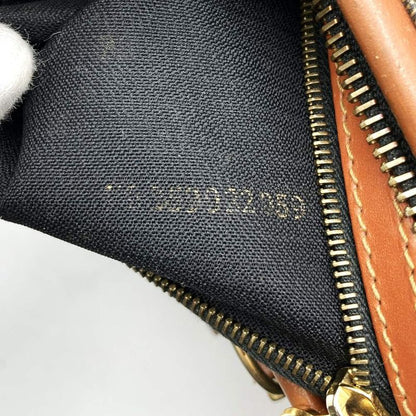 Fendi 119 259022 Pecan Pattern Canvas Mini Boston Handbag Brown Travel Vintage