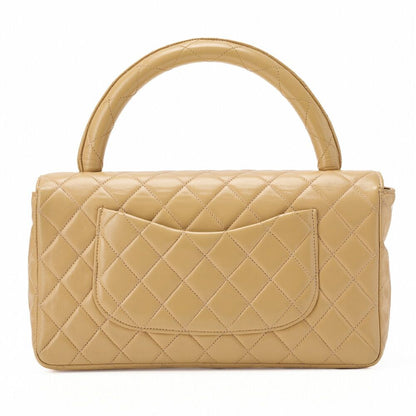 Chanel Handbag Matelasse Coco Top Handle Flap Bag Lambskin Beige Gold