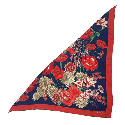 Gucci Silk Flora Scarf Floral Pattern Red — view 2