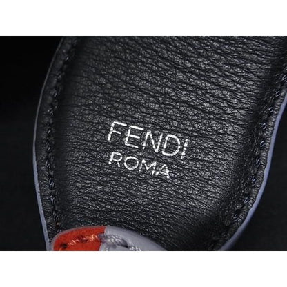 Fendi Strap Suede Leather Bag Shoulder Light Blue Red — view 4