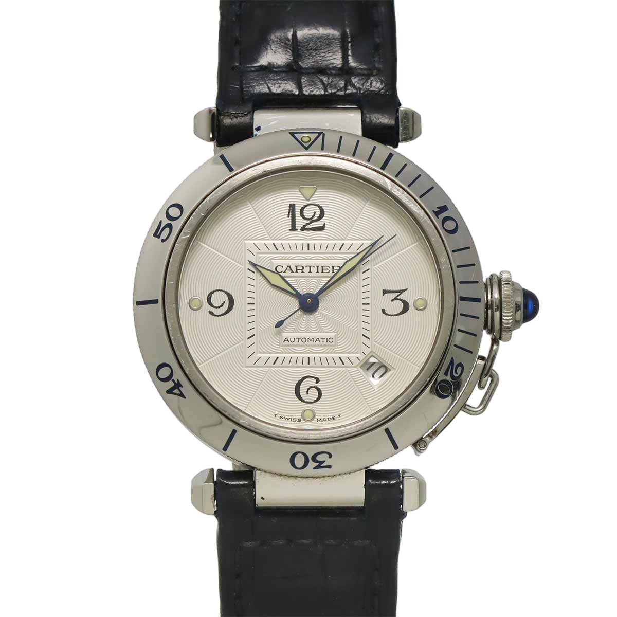 Cartier Pasha 38 Watch Date Silver Automatic Winding