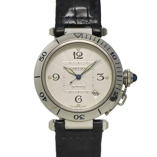 Cartier Pasha 38 Watch Date Silver Automatic Winding