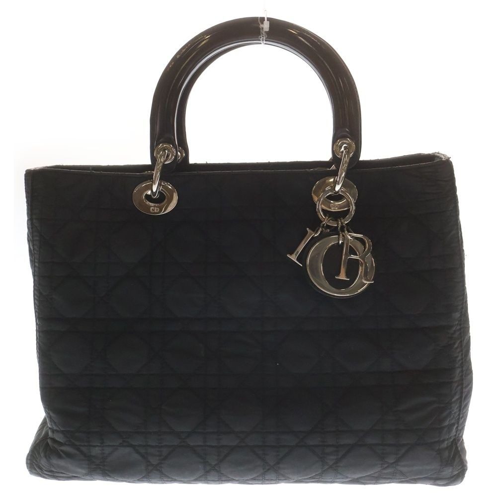 Dior Lady Tote Black Cotton Silver