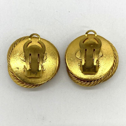 Chanel Earring Faux Pearl Rhinestone Vintage Gold