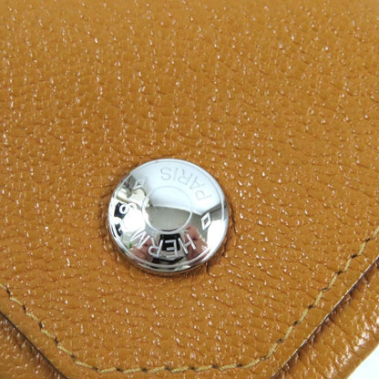 Hermes Le Van Cattle Verso Bicolor Chevre Mizor Coin Case Brown Pink