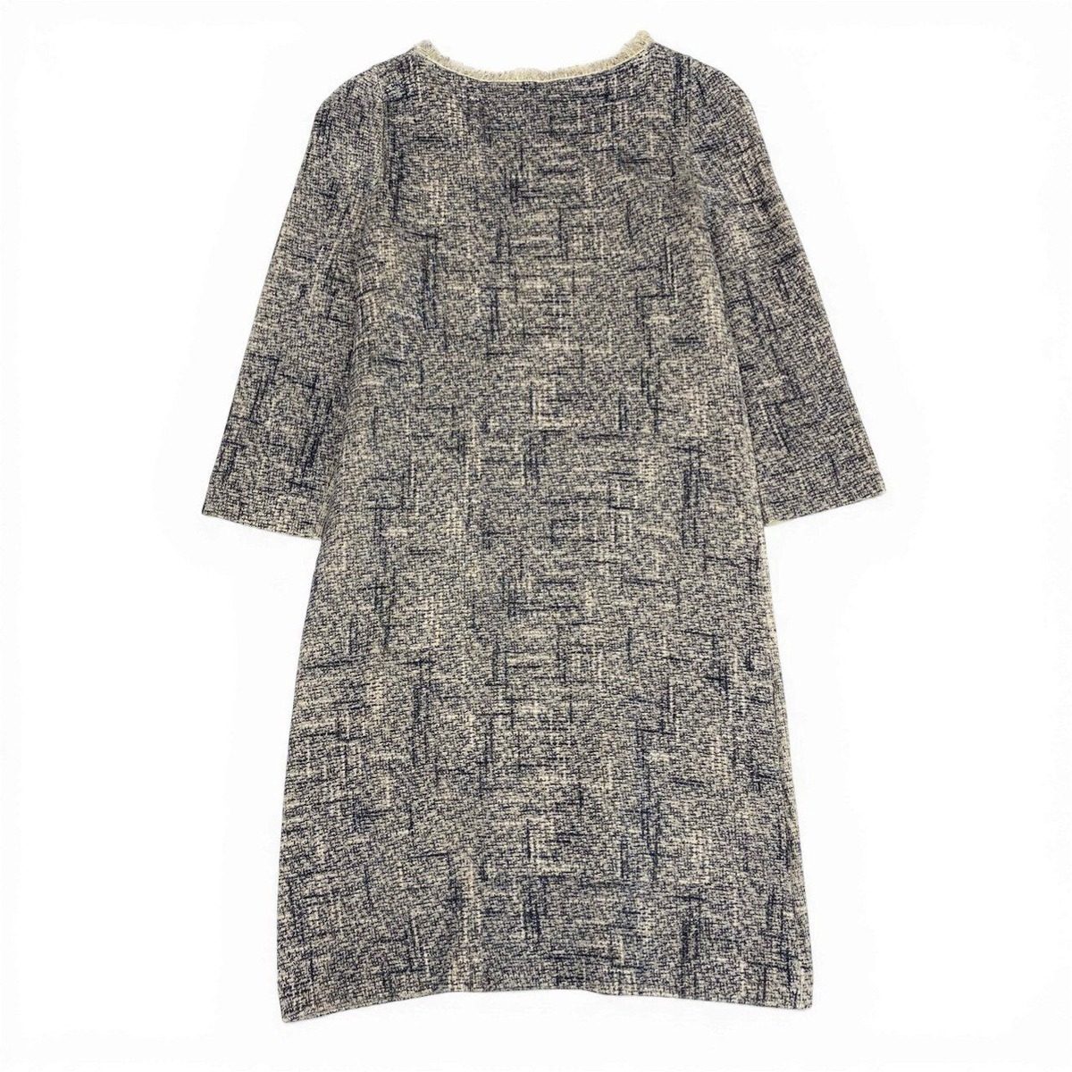 Louis Vuitton Silk Blend Frayed Dress Mini XS Gray — view 2