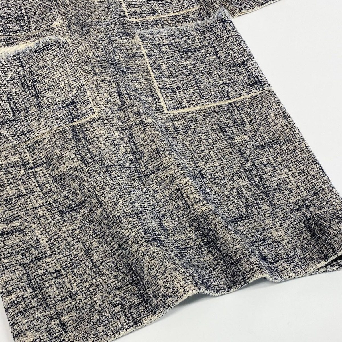 Louis Vuitton Silk Blend Frayed Dress Mini XS Gray — view 4