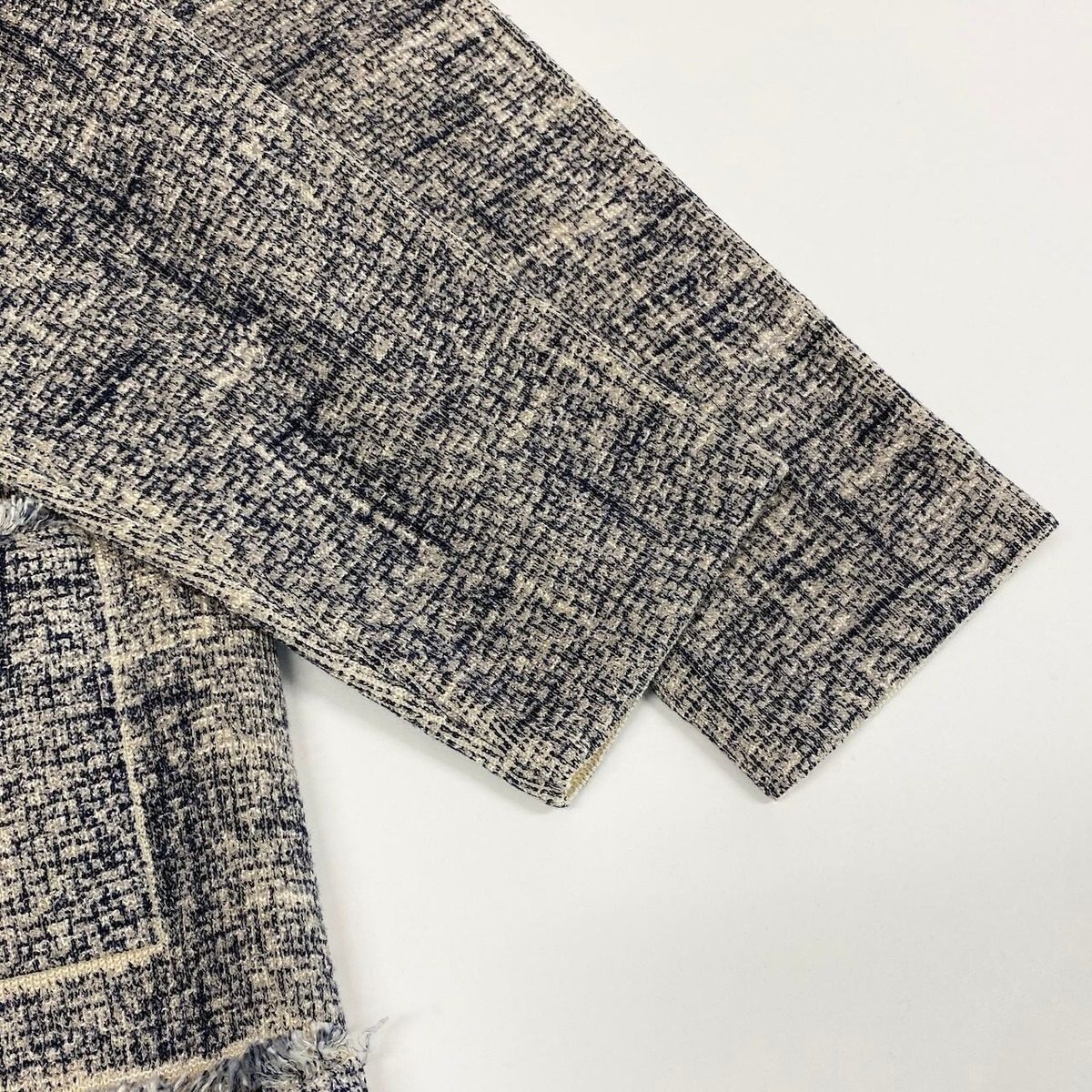 Louis Vuitton Silk Blend Frayed Dress Mini XS Gray — view 5