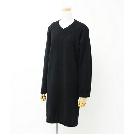 Hermes Dress Size 36 Total Cashmere Knit Long Sleeves V Neck