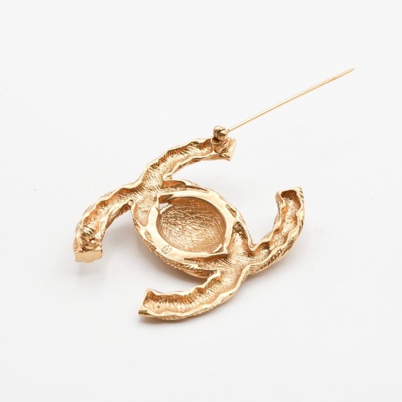 Chanel Brooch Corsage Gold Here Mark
