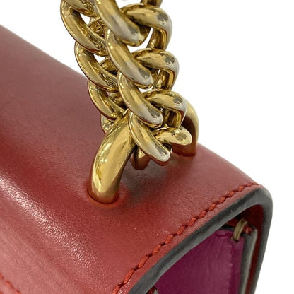 Gucci Shoulder Bag Padlock GG Small 409487 Dark Brown X Red X Multi Chain