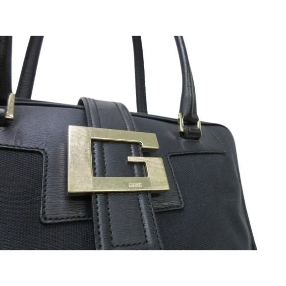 Gucci Handbag G Logo 001-5155 Black Canvas And Leather Gold Hardware — view 5