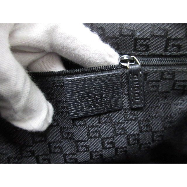 Gucci Handbag G Logo 001-5155 Black Canvas And Leather Gold Hardware — view 6