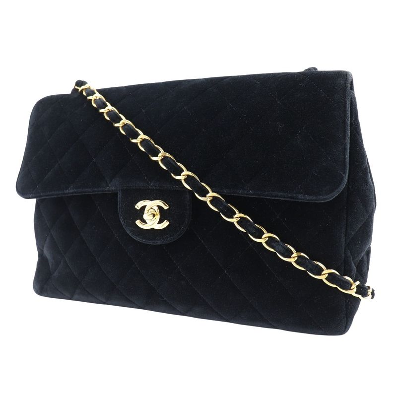 Chanel Chain Shoulder Matelasse 30 Velour Black Shoulder Bag