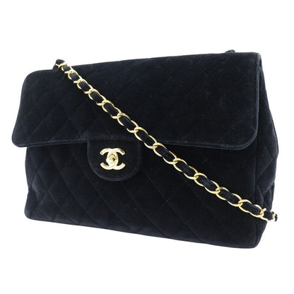 Chanel Chain Shoulder Matelasse 30 Velour Black Shoulder Bag