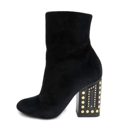Louis Vuitton Century Line Ankle Boots Short Velvet Block Heel Studs
