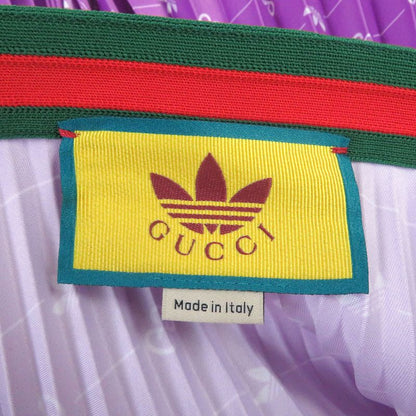 Gucci Adidas 696770 Webline GG Logo Trefoil Long Skirt Pleated Skirt Purple 42