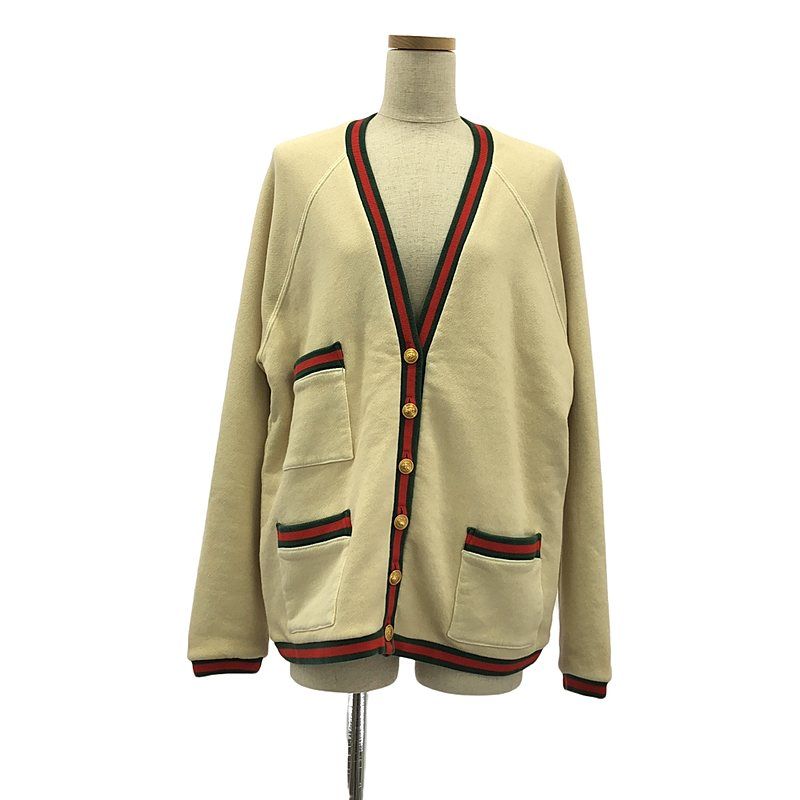 Gucci | Sherry Line Reversible Cardigan | XS | Beige Red Green | Women's