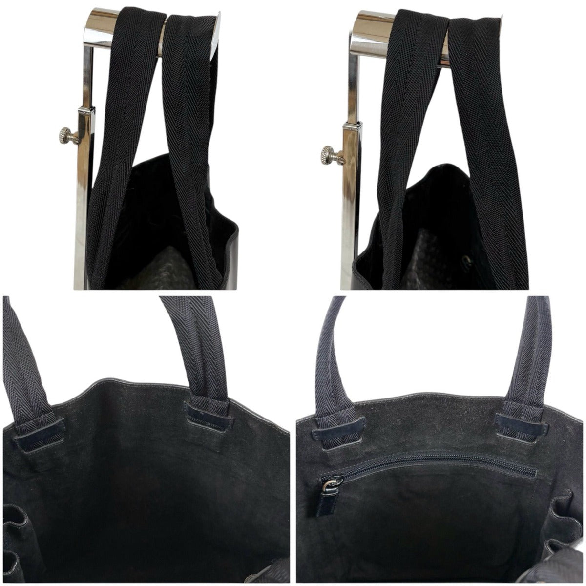 Prada Mini Tote Punching Logo Black Leather Vintage — view 6