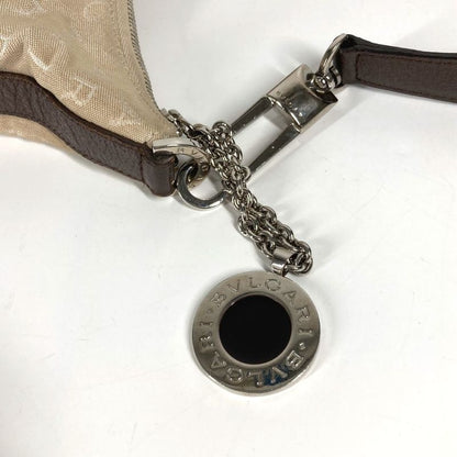 Bvlgari Shoulder Bag Logomania Bvlgari Leather / Canvas Beige